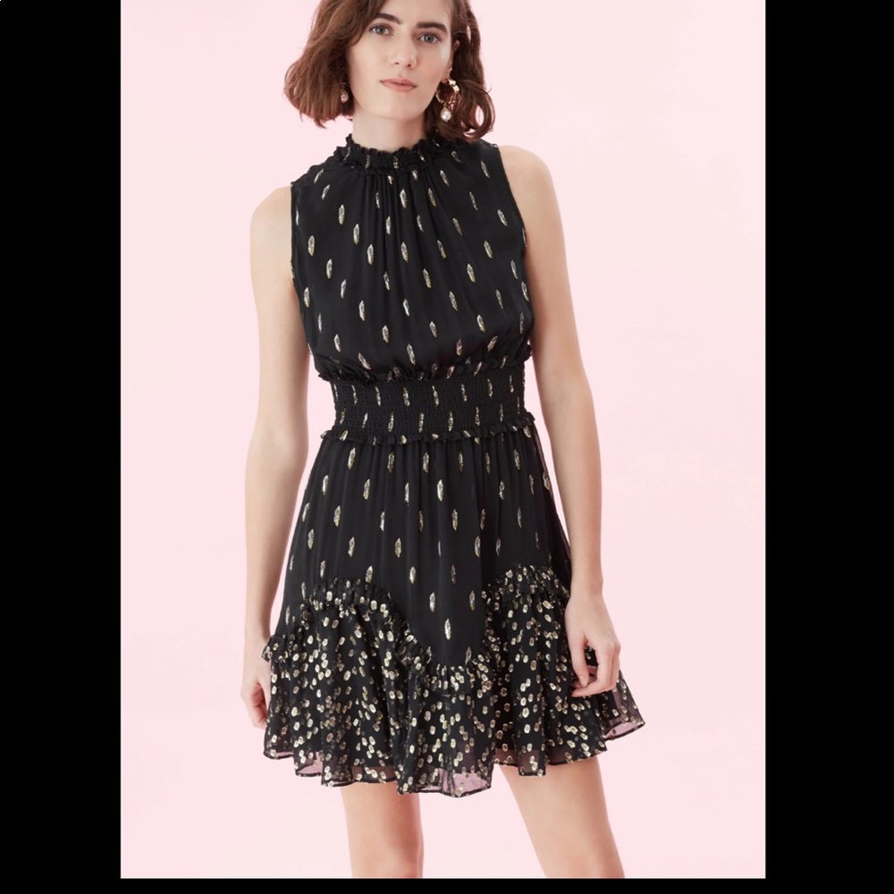 Rebecca Taylor smoked black silk dress